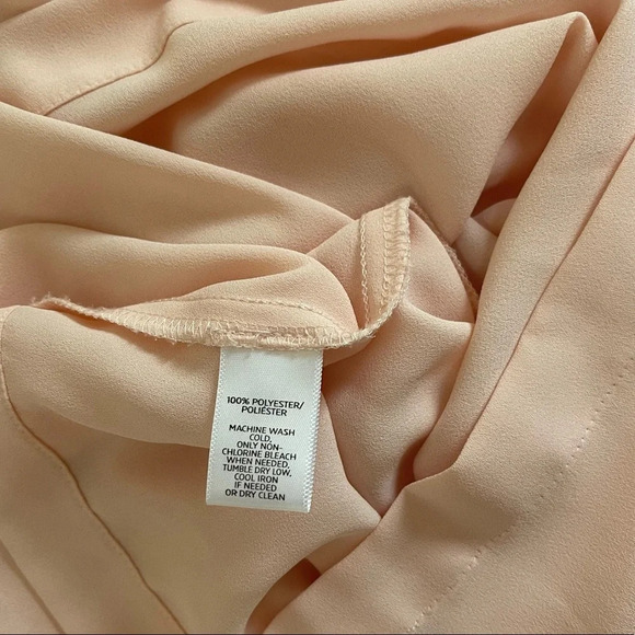 LOFT Light Pink Wrap Tie Neck V-neck Long Sleeve Blouse Medium Women’s - Picture 13 of 14